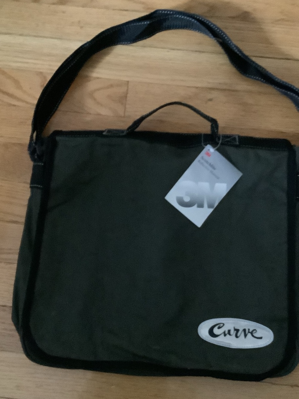 Olive Green Men's Messenger Bag with Shoulder Strap
